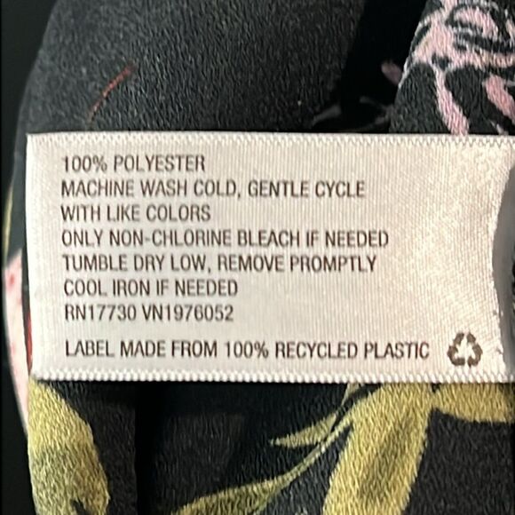 Xhilaration Jumpsuit Faux Wrap Wide Leg Floral Black Pink Short Sleeve Size XS - Picture 10 of 12